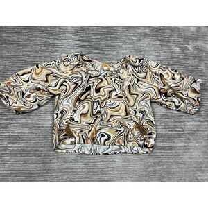 Ruby Rd Top Womens Petite Large Multicolor 3/4 Sleeve Rayon Casual